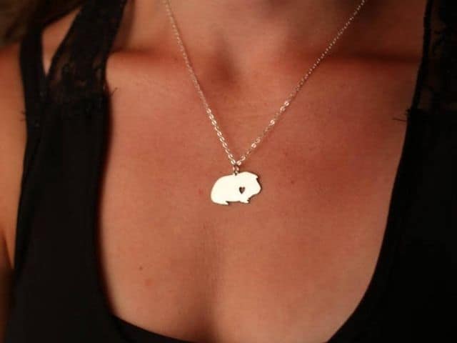 ESTY Sterling Silver Guinea Pig Personalized Unique Gift Jewelry